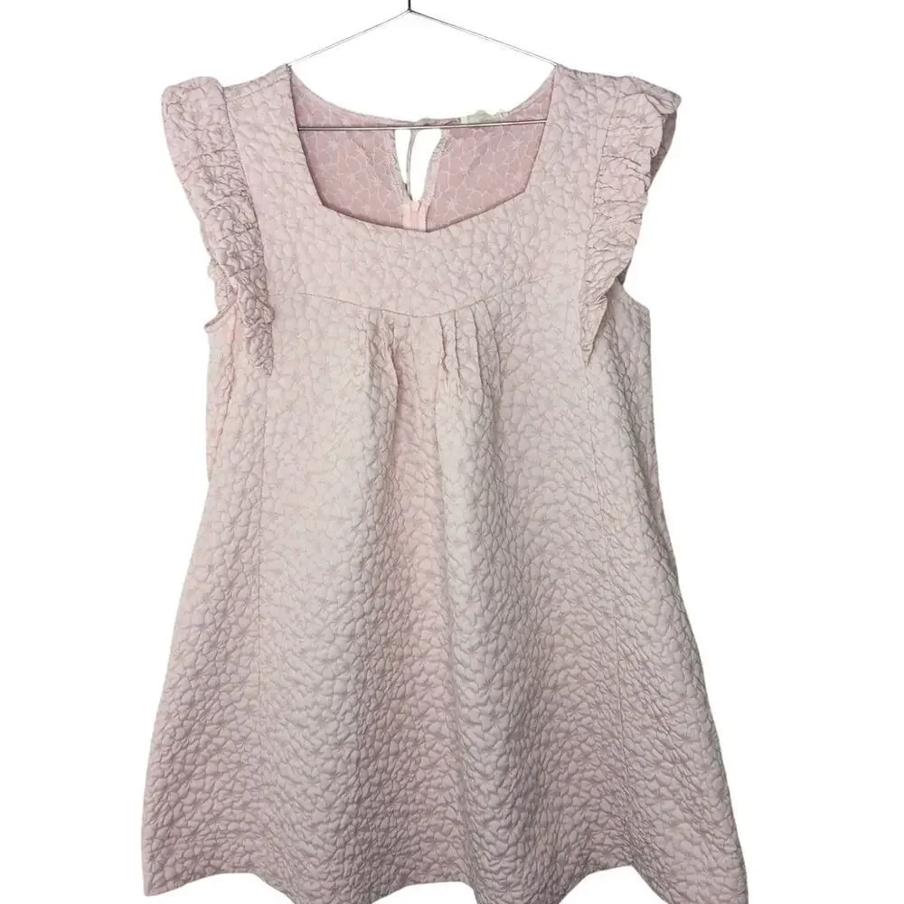 New with Tags Easel TEXTURED DRESS Pink Babydoll Dress SZ S - Picture 2 of 12